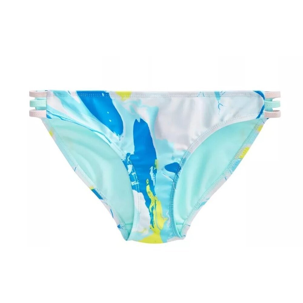 Ideology Youth Girls Size XL Marble Fizz Swirl Bikini Swim Bottoms in Blue 2098
